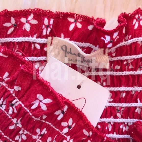 Brandy Melville Red Floral Cleo Tube Top - Picture 3 of 6